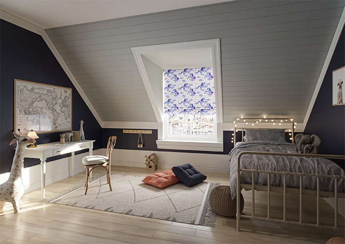 Unicorn Magic, Purple - Motorised Roman Blind - Image 6